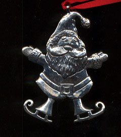 Santa Claus On Ice Skates Ornament