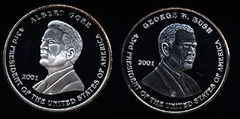2001 Al Gore * George Bush Silver Art Round