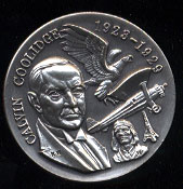 Calvin Coolidge High Relief Wittnauer SS Medal