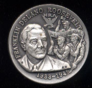 Franklin D Roosevelt High Relief Wittnauer SS Medal