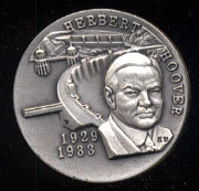 Herbert Hoover High Relief Wittnauer SS Medal