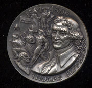 Thomas Jefferson 1801-1809 High Relief Wittnauer SS Medal