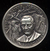 Lyndon Baines Johnson High Relief Wittnauer SS Medal
