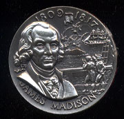 James Madison 1809-1817 High Relief Wittnauer SS Medal