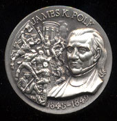 James K Polk 1845-1849 High Relief Wittnauer SS Medal
