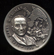 Harry S Truman High Relief Wittnauer SS Medal