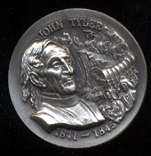 John Tyler 1841-1845 High Relief Wittnauer SS Medal