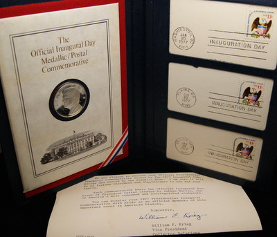 Jimmy Carter Official Inaugural Day Medallic / Postal Commemorative Silver Medal