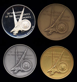Reverse Gerald Ford 4-medal Sterling Silver set