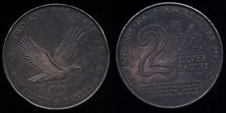 1969 Fosters 2 and a Half Eagle 2.5 Troy Ounces .999 Fine Silver
