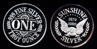 1980 Sunshine Silver Flying Eagle Silver Ar Round