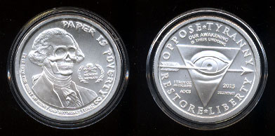 2013 Paper is Poverty Silver Round