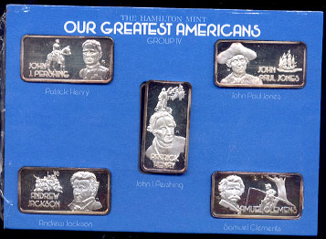 Hamilton Mint's "Our Greatest Americans" Series 50 Bar Set