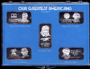 Hamilton Mint's "Our Greatest Americans" Series 50 Bar Set