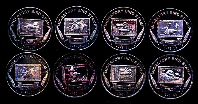 Migratory Bird Stamps Proof  Silver Art Rounds Boxed Set