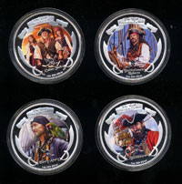 Pirates of the Carribean Colorized Coin Set