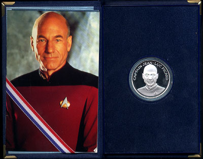 Star Trek: The Next Generation Set Mintage: 5,000 matching sets SN: 1090 Each 1 Troy oz of .999 Fine Silver Silver Round Captian Jean Luc Picard