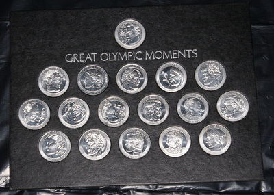 Great Olympic Moments Alluminum Medal Set Struck By The Franklin Mint for The Coca-Cola Company 17 Rounds 1972 Alluminum Set