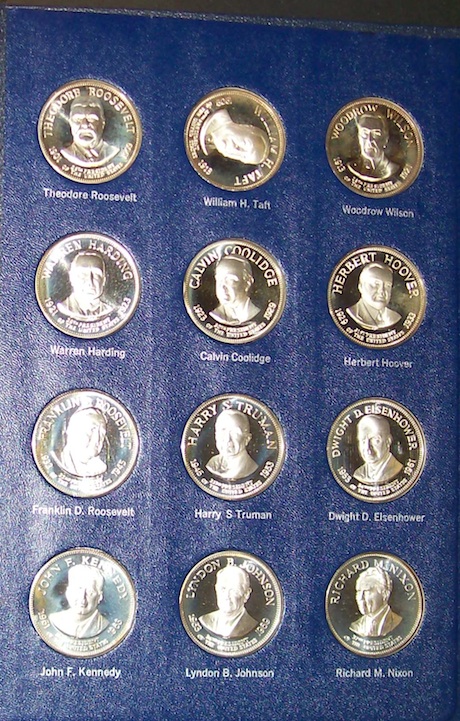 Franklin Mint Presidential Treasury Medal Set