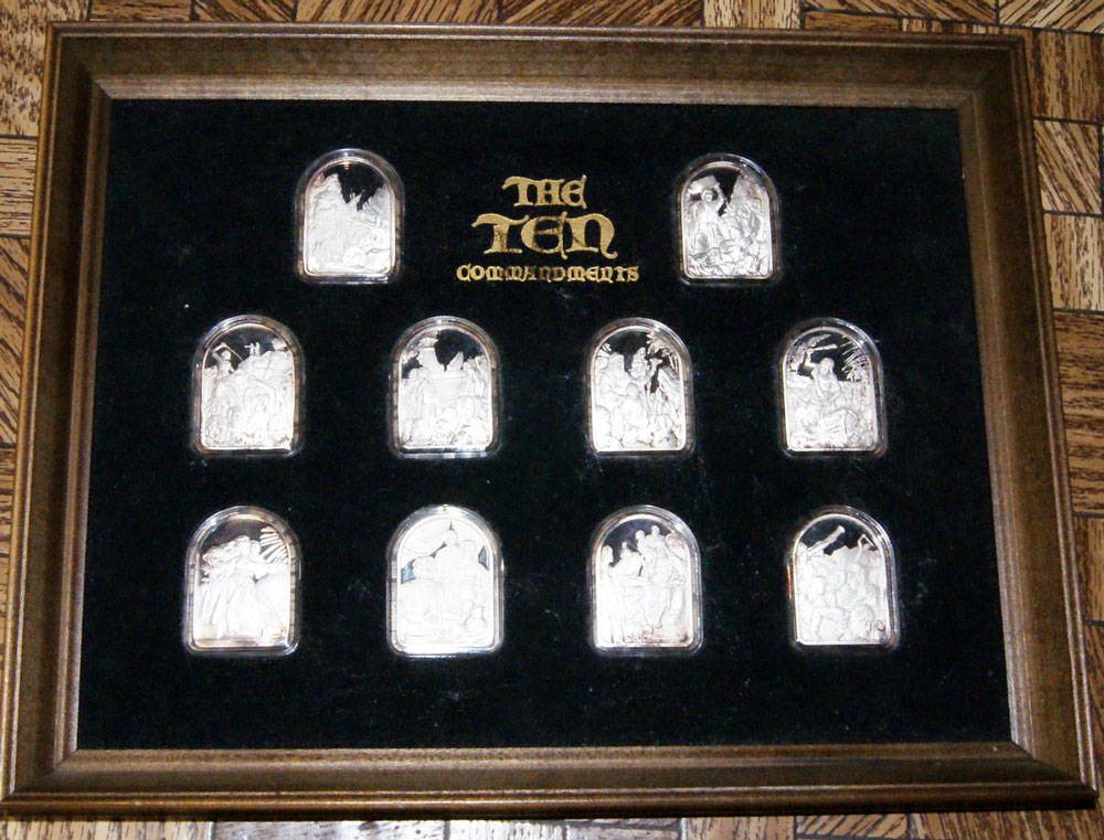 Hamilton Mint's Ten Commandments Set In Frame