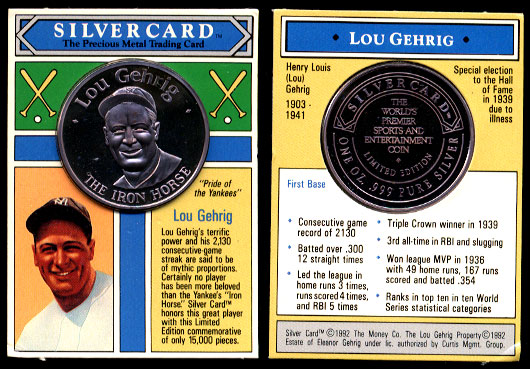Lou Gehrig "Silvercard" 1993
