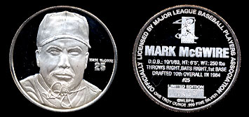 Mark McGwire St. Louis Cardinals No. 25 Limited Edition #396 Silver Round
