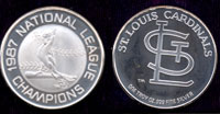 St. Louis Cardinals 1987 National League Champions Silver Round