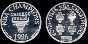Chicago Bulls 1996 NBA Champions Silver Round
