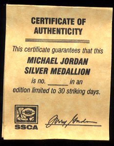 Officially Licensed by Upper Deck Michael Jordan #23 Silver Round
