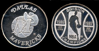 Dallas Mavericks NBA Division Champions(1986-1987) Silver Round