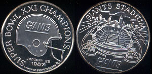 1987 Super Bowl XXI Champions Giants Stadium N.Y. Giants