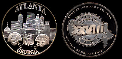 Two Ounce 1994 Super Bowl XXVIII Team NFL Atlanta Georgia