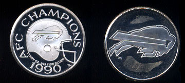 Buffalo Bills 1990 AFC Champions Silver Round