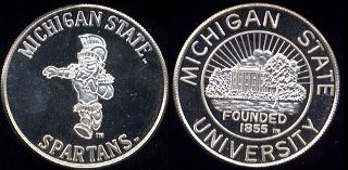 Michigan State Spartans 1 Ounce Silver Round