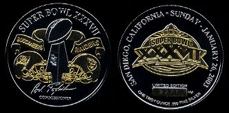 Super Bowl XXXVII 2 Tone Commemorative Flip CoinSuper Bowl XXXVII 2 Tone Commemorative Flip Coin