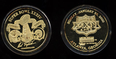 Super Bowl XXXIV 2 Tone Commemorative Flip Coin