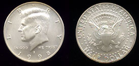 Matte Proof Finish Silver 1998-S Kennedy Half Dollar
