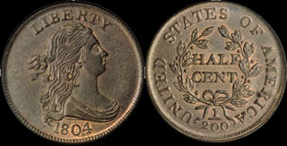 Draped Bust Half Cent 1800-1808