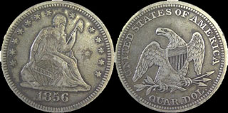 Liberty Seated Quarter Dollars  Variety 1 Resumed 1856-1865