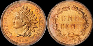 Indian Head 1859 Variety 1 Small Cent