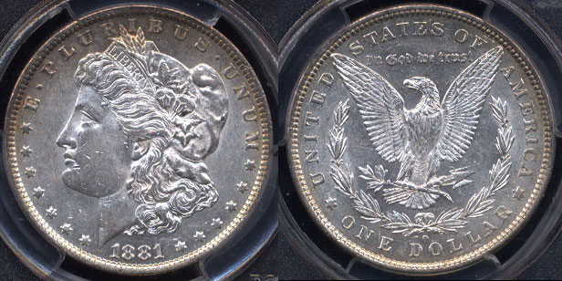 PCGS 1881-O Morgan Silver Dollar AU-55