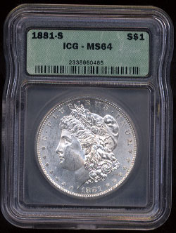 ICG MS-64 1881-S Morgan Silver Dollar