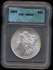 1885 Morgan Silver Dollar ICG - MS64