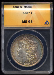 1887 Morgan Silver Dollar ANACS - MS63