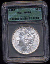 1887 Morgan Silver Dollar ICG - MS64