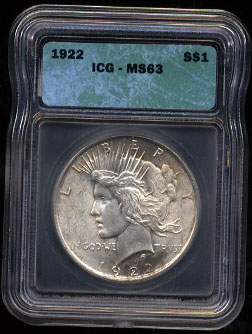 ICG MS-63 1922 Silver Peace Dollar