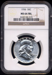  1956  Franklin Half Dollar NGC - MS64 FBL