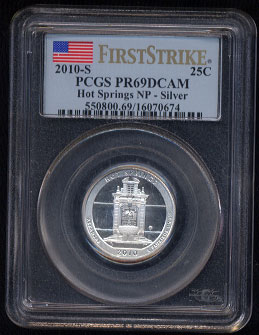 2010-S Hot Springs  NP PR69 DCAM PCGS Silver Certified Coin