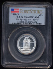 2010-S Hot Springs Silver PCGS PR69 DCAM Silver ATB Coin