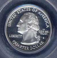 Obverse 1999-S New Jersey Silver Statehood Quarter PCGS PR68-DCAM